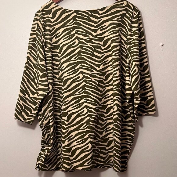 Jessica London Womens top tunic 26-28 3X 4X animal print Long Sleeve NWT - Picture 3 of 9